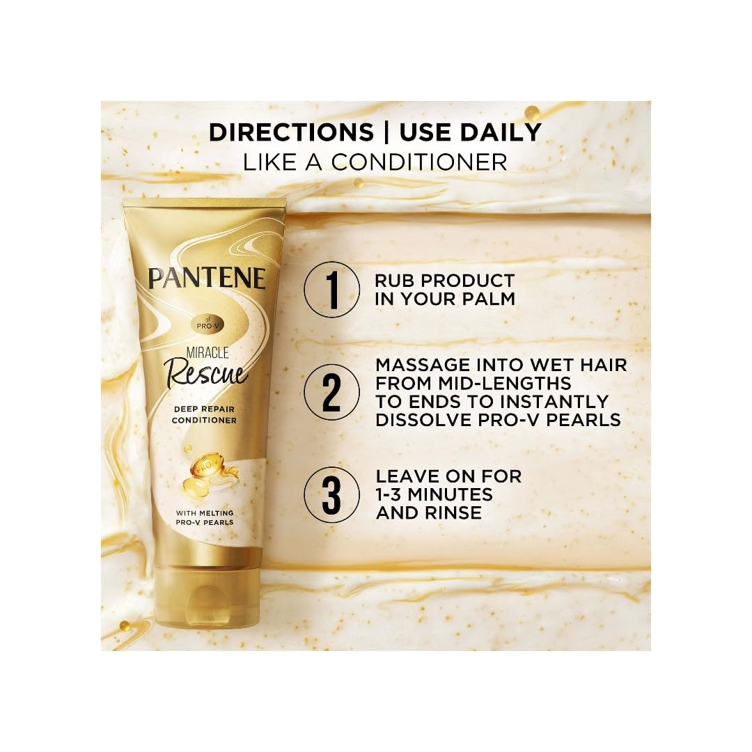 Miracle Bond Repair Keratin + Vitamin E Shampoo and Miracle Rescue Deep Repair Conditioner Dual Pack Beauty & Personal Care Pantene