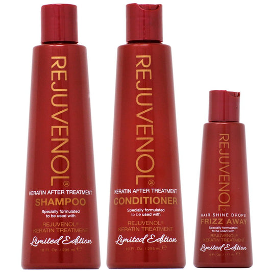 Rejuvenol After Keratin Treatment Shampoo & Conditioner 10oz + Frizz Away Hair Shine Drops "Combo" Beauty & Personal Care Rejuvenol
