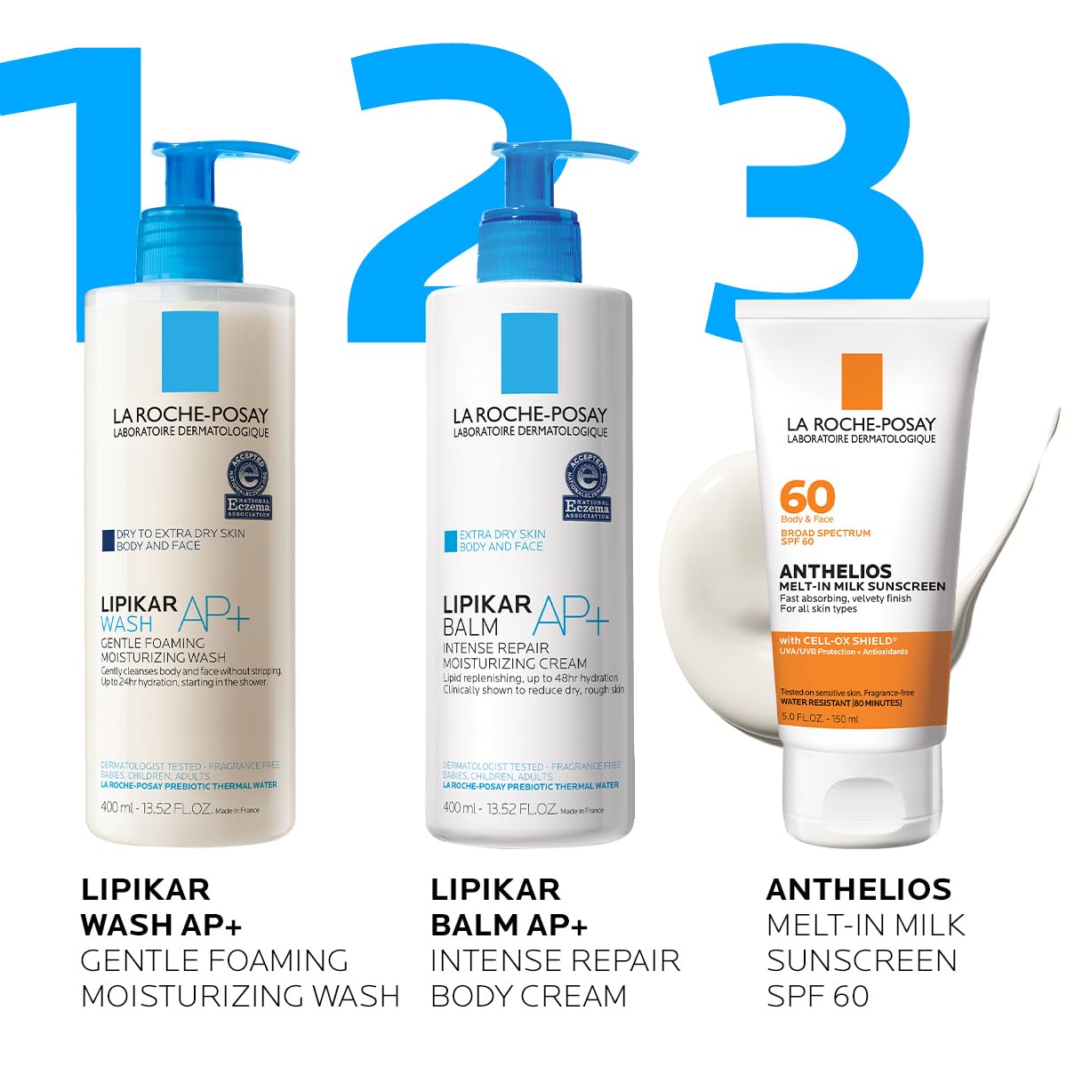 La Roche-Posay Anthelios Melt-In Milk Sunscreen SPF 60, Sunscreen For Body & Face, Broad Spectrum SPF + Antioxidants, Oil Free, Lightweight & Fast Beauty & Personal Care La Roche-Posay