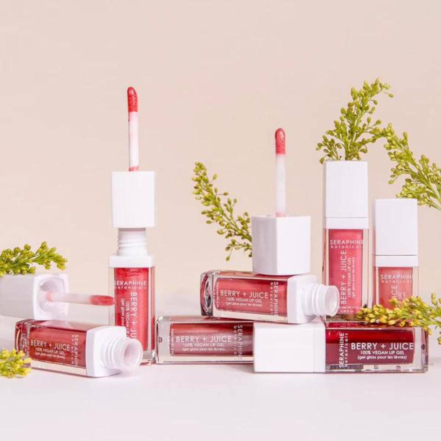 Seraphine Botanicals Berry + Juice - 100% Vegan Lip Gel Tinted Gloss 0.20 fl oz (Pink Berry) Beauty & Personal Care Seraphine Botanicals