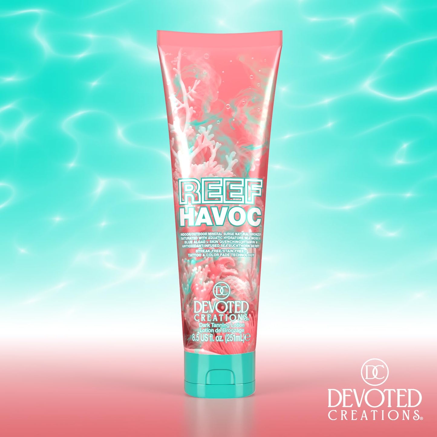 Devoted Creations Reef Havoc | Indoor/Outdoor Mineral Surge Natural Bronzer Dark Tanning Lotion Beauty & Personal Care Devoted Creations