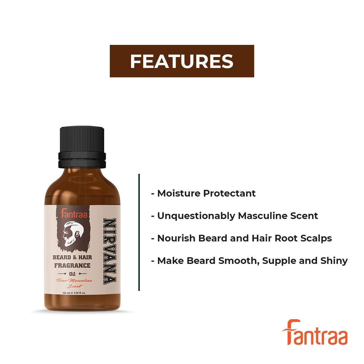 Fantraa Beard and Hair Fragrance Oil - 30 ml (Nirvana) Beauty and Personal Care Fantraa