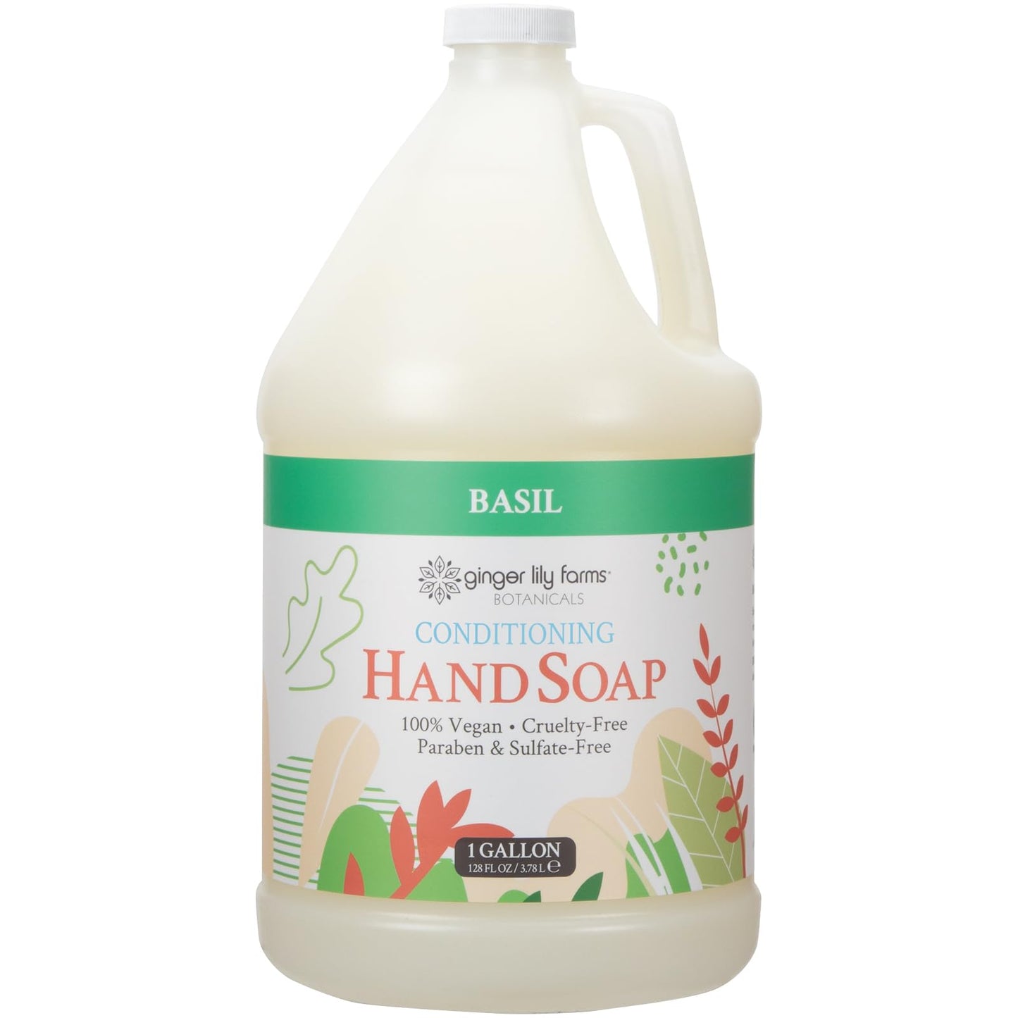 Ginger Lily Farms Botanicals Conditioning Liquid Hand Soap Refill, 100% Vegan & Cruelty-Free, Basil Scent, 1 Gallon (Pack of 4) Beauty & Personal Care Ginger Lily Farms