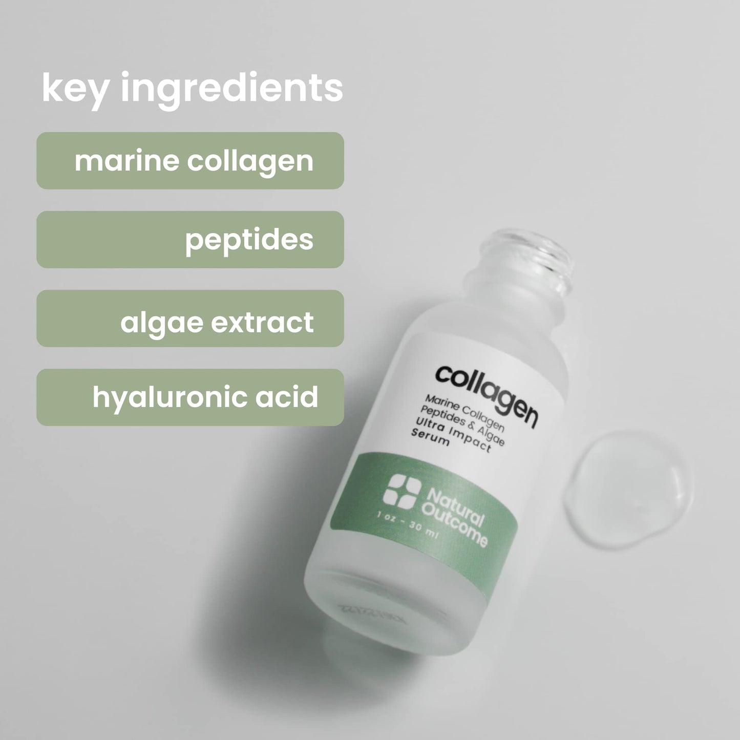Collagen Peptide Serum for Face, Daily Firming, Lifting and Wrinkle Reducing Facial Serum with Marine Derived Collagen and Hyaluronic Acid 1 oz Beauty & Personal Care natural outcome