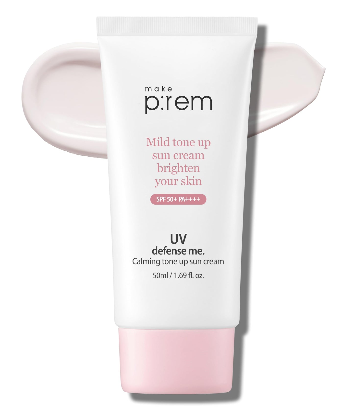 MAKEPREM UVA UVB Defense Me Calamine Calming Sun Cream SPF 50+ PA++++ 1.69 Fl Oz Korean Mineral Sunblock VEGAN Sunscreen Reef-safe Mild Non-Irritating Beauty & Personal Care MAKEP:REM