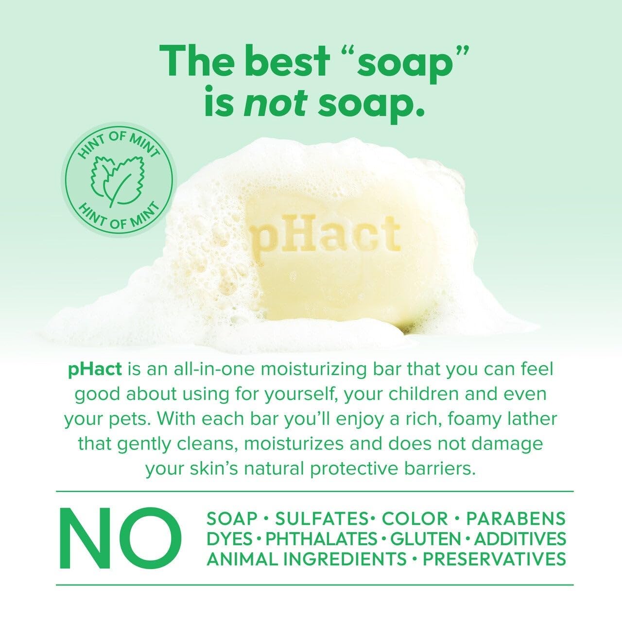 ANDREW LESSMAN pHact Moisture-Rich, Soap-Free Cleansing Bar Hint of Mint. Natural Skin pH. All Skin Types - Even Sensitive Skin. Hypoallergenic Beauty & Personal Care ANDREW LESSMAN