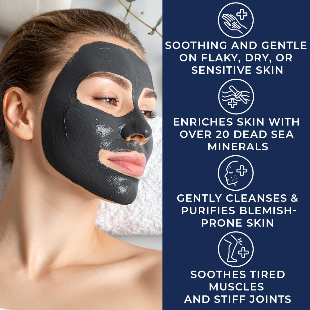 Natural Elephant Dead Sea Mud Mask - Deep Pore Cleansing for Face & Body - Acne, Blackheads, Oily Skin - 100% Natural Skin Care - Tightens Skin- Beauty & Personal Care Natural Elephant