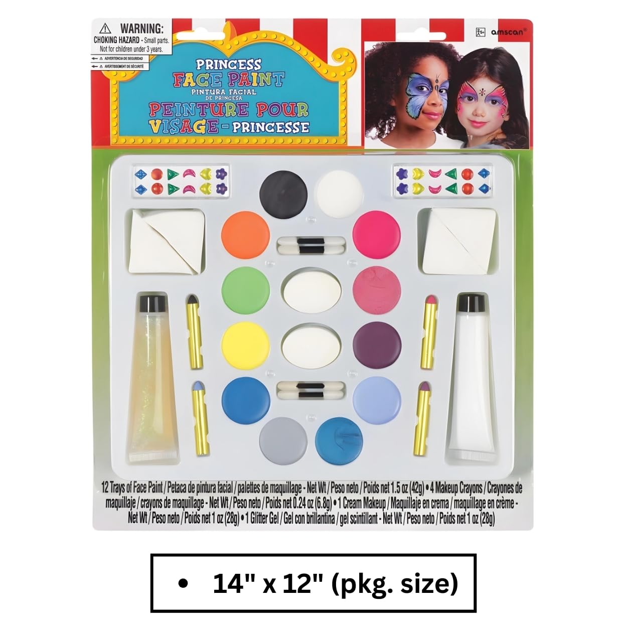 Multicolor Princess Face & Body Paint Kit (14" x 12") - 1 Count - Non-Toxic & Kid-Safe - Perfect For Parties, Dress-Up & Creative Play Beauty & Personal Care Amscan