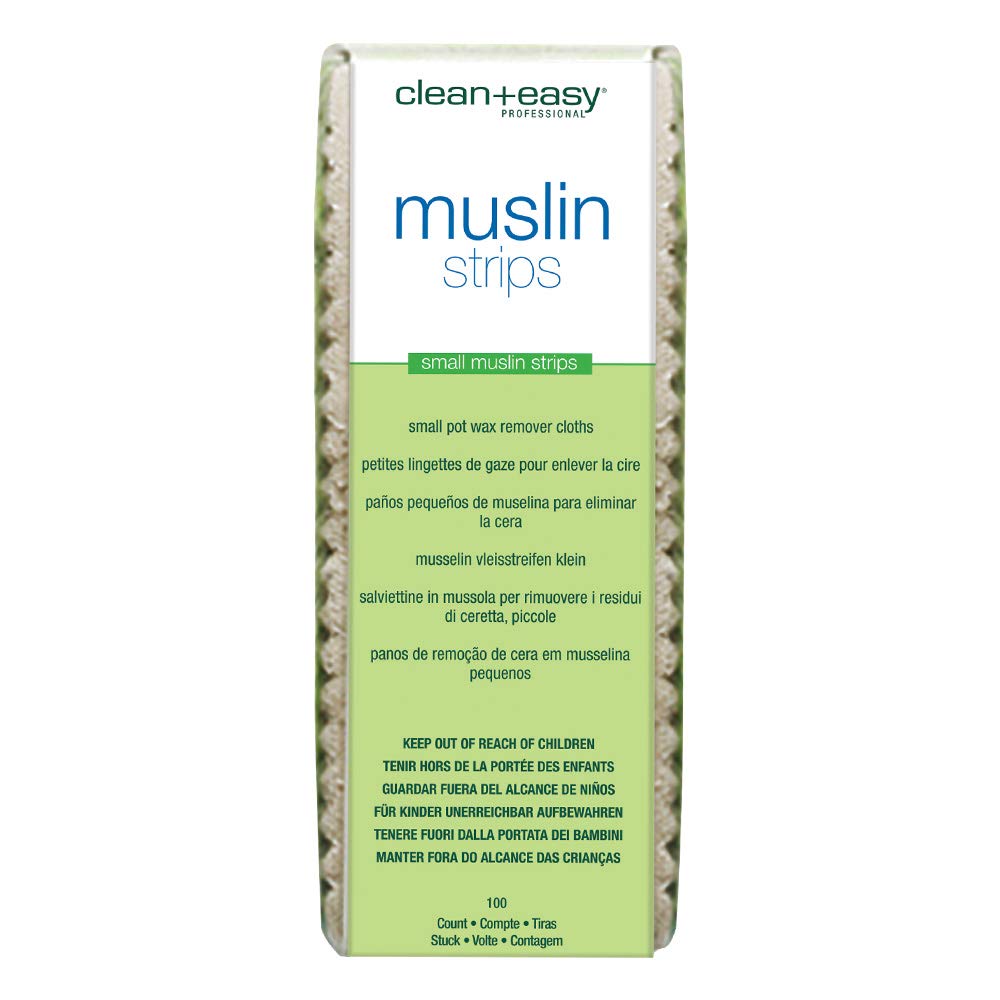 Clean + Easy Muslin Wax Strips - Pre-Cut Facial Waxing Strips for Face Upper Lip Eyebrows Chin & Small Areas, 100 Count Beauty and Personal Care Clean + Easy