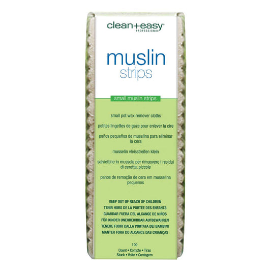 Clean + Easy Muslin Wax Strips - Pre-Cut Facial Waxing Strips for Face Upper Lip Eyebrows Chin & Small Areas, 100 Count Beauty and Personal Care Clean + Easy