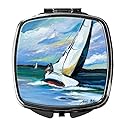 Caroline's Treasures JMK1232SCM Two and a Sailboat Compact Mirror Decorative Travel Makeup Mirror for Women Girls Gifts Pocket Makeup Mirror Folding Beauty & Personal Care Caroline's Treasures