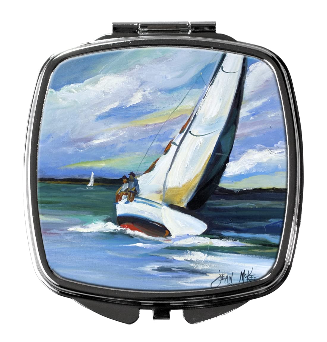 Caroline's Treasures JMK1232SCM Two and a Sailboat Compact Mirror Decorative Travel Makeup Mirror for Women Girls Gifts Pocket Makeup Mirror Folding Beauty & Personal Care Caroline's Treasures