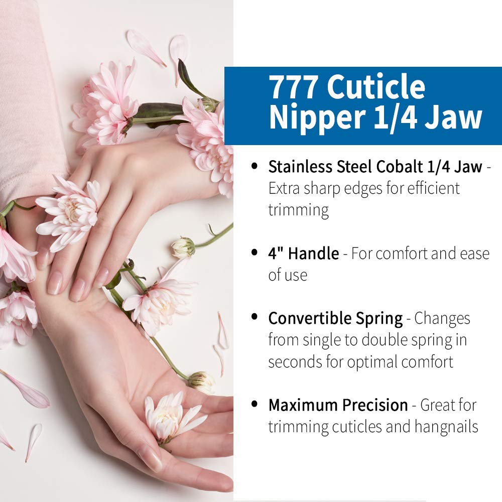 Mehaz Stainless Steel Cobalt Cuticle Trimmer, Nail Cuticle Nipper 1/4 Jaw, Cuticles Remover Clippers for Manicure & Pedicure Nail Tools Beauty & Personal Care Mehaz
