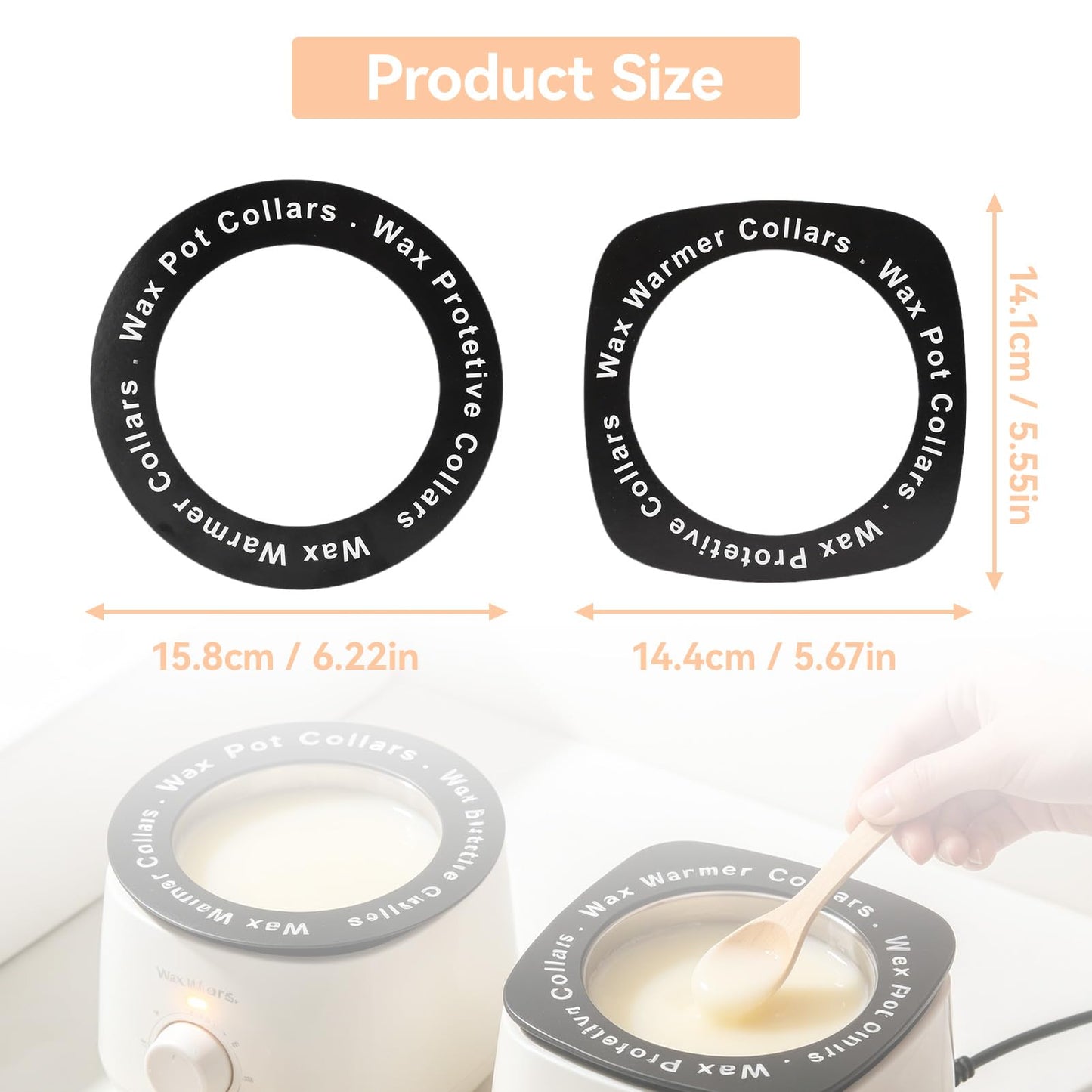 Wax Warmer Collars for Wax Pot, Universal Waxing Protection Rings Wax Pot Liner for Wax Heater Pot Warmer Waxing Machine Esthetician Professional Beauty and Personal Care Agatige