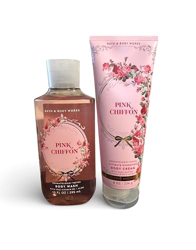 Bundle Pack Bath Body Works PINK CHIFFON Body Cream & Shower Gel Combo Pack Beauty & Personal Care Bath & Body Works