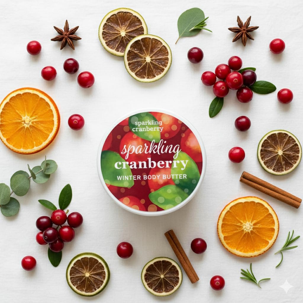 Greenwich Bay Trading Company Sparkling Cranberry Body Butter - Enriched with Shea Butter, Cocoa Butter & Vitamin E - Deep Hydration Body Cream Beauty & Personal Care Greenwich Bay Trading Company