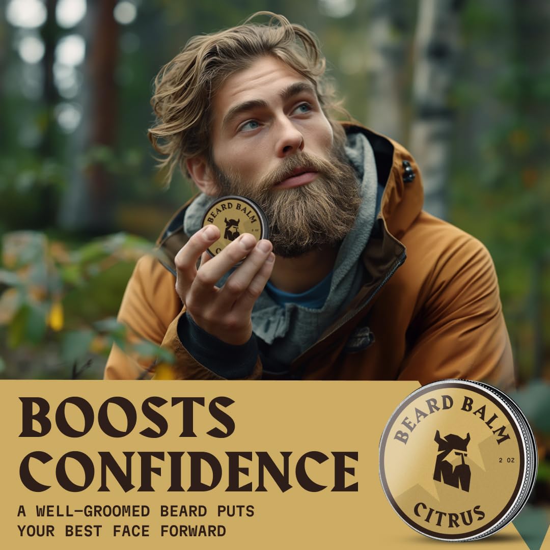 Striking Viking Beard Balm for Men - Leave in Beard Conditioner - Styling Balm Made with Naturally Derived Beard Butter, Argan & Jojoba Oils (2 Ounce Beauty & Personal Care Striking Viking
