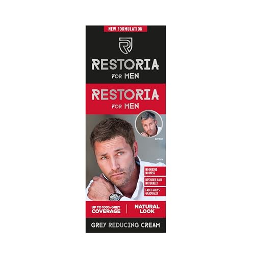 Restoria Grey Reducing Cream for Men - Hair Cream for Restoring Natural Hair Colour Gradually, Up to 100% Grey Coverage - Vegan, 100ml Beauty & Personal Care Restoria