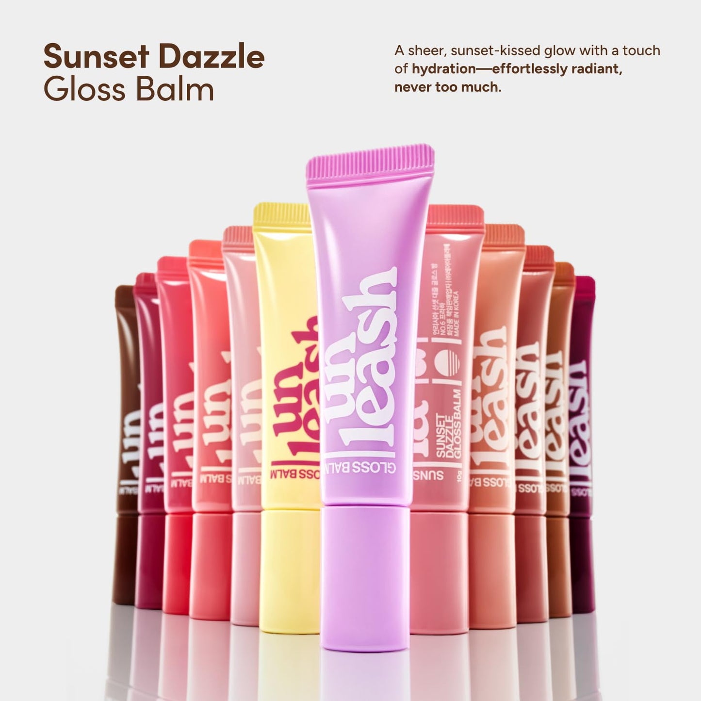 UNLEASHIA Sunset Dazzle Lip Gloss Balm, Hydrating Tinted Lip Balm with Glossy Shimmer, Lightweight & Moisturizing Vegan Formula with Peptides Beauty and Personal Care UNLEASHIA