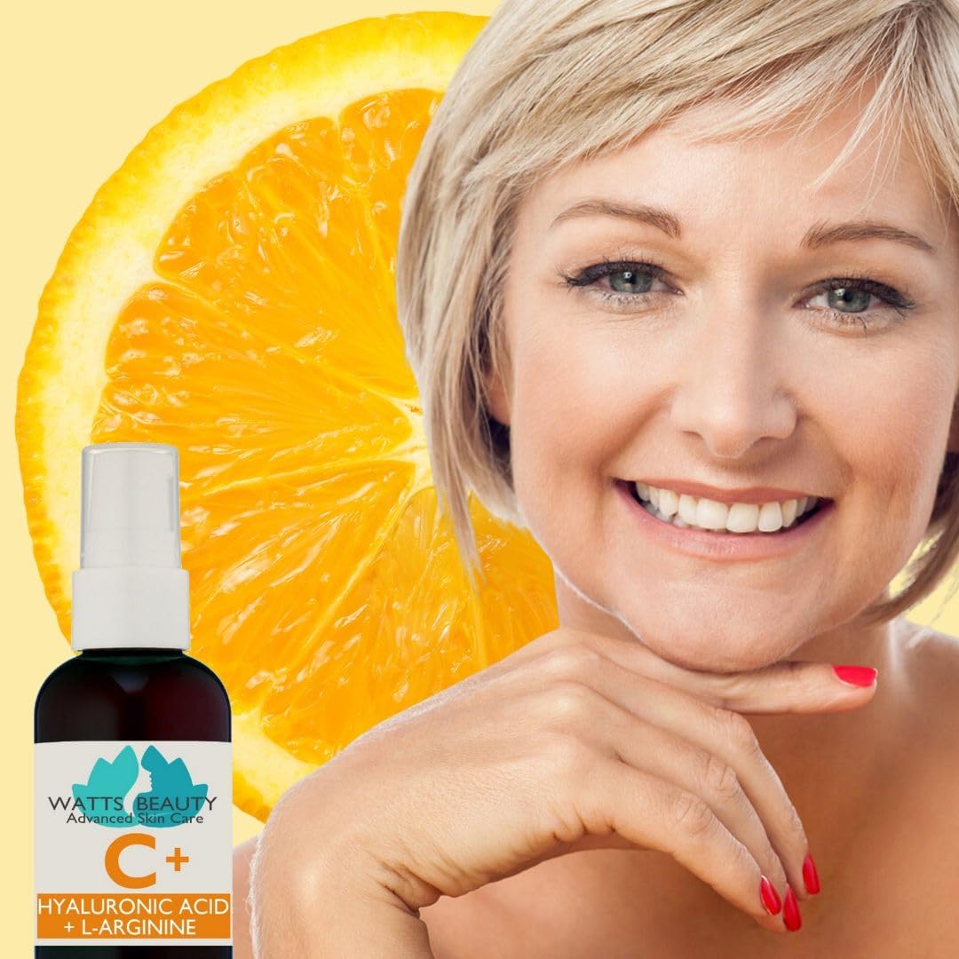 Watts Beauty Supercharged Vitamin C Serum with Moisturizing Hyaluronic Acid - Advanced Antioxidant Face and Body Serum - 4 oz Beauty & Personal Care Watts Beauty