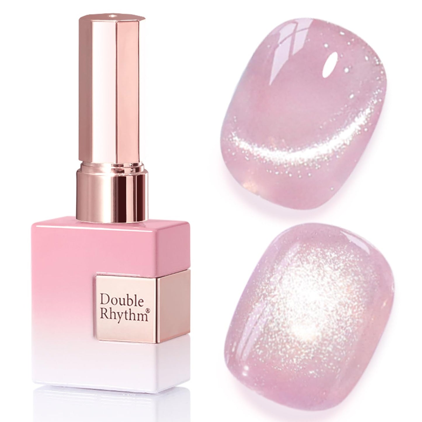 Double Rhythm 0.5 Oz Cat Eye Gel Polish with Magnet Same Color Same Bottle Holographic Glitter Shimmer Translucent Color Salon 15 ML Magnetic Nail Art Beauty and Personal Care Double Rhythm Default Title