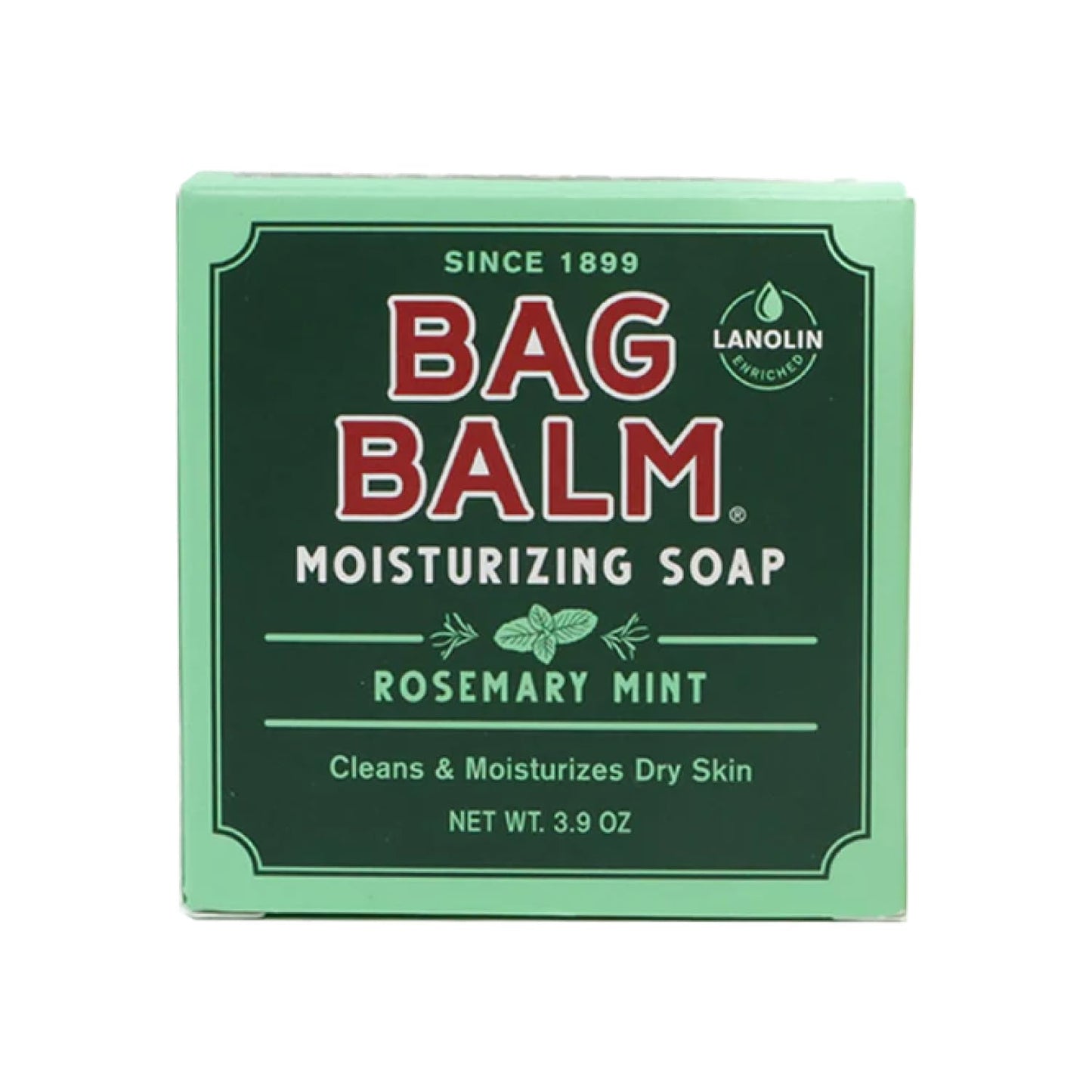 Bag Balm Moisturizing Bar Soap - Gentle Soap for Dry Skin with Lanolin - Hand & Body Cleansing Balm - Rosemary & Mint Scented Sensitive Skin Bar Soap Beauty & Personal Care Bag Balm