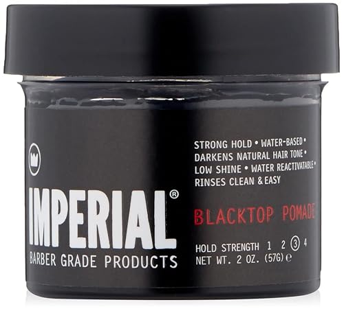 Imperial Barber Grade Products | Blacktop Pomade, 2 oz | TSA Approved | Travel Sized | Medium-Strong Hold | Low Shine | Water-Based | Easy to Wash Out Beauty & Personal Care Imperial Barber Grade Products
