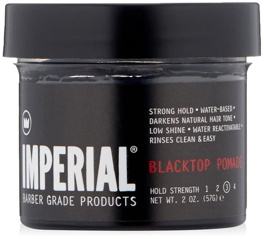 Imperial Barber Grade Products | Blacktop Pomade, 2 oz | TSA Approved | Travel Sized | Medium-Strong Hold | Low Shine | Water-Based | Easy to Wash Out Beauty & Personal Care Imperial Barber Grade Products