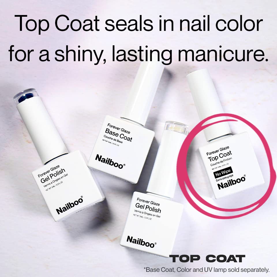 Nailboo Premier Forever Glaze Gel Nail Polish, Clear Top Coat LED Lamp Gel Polish, Self-Leveling DIY, Salon Quality Nail Color, Glossy Long-Wear, 0.3 Beauty & Personal Care Nailboo