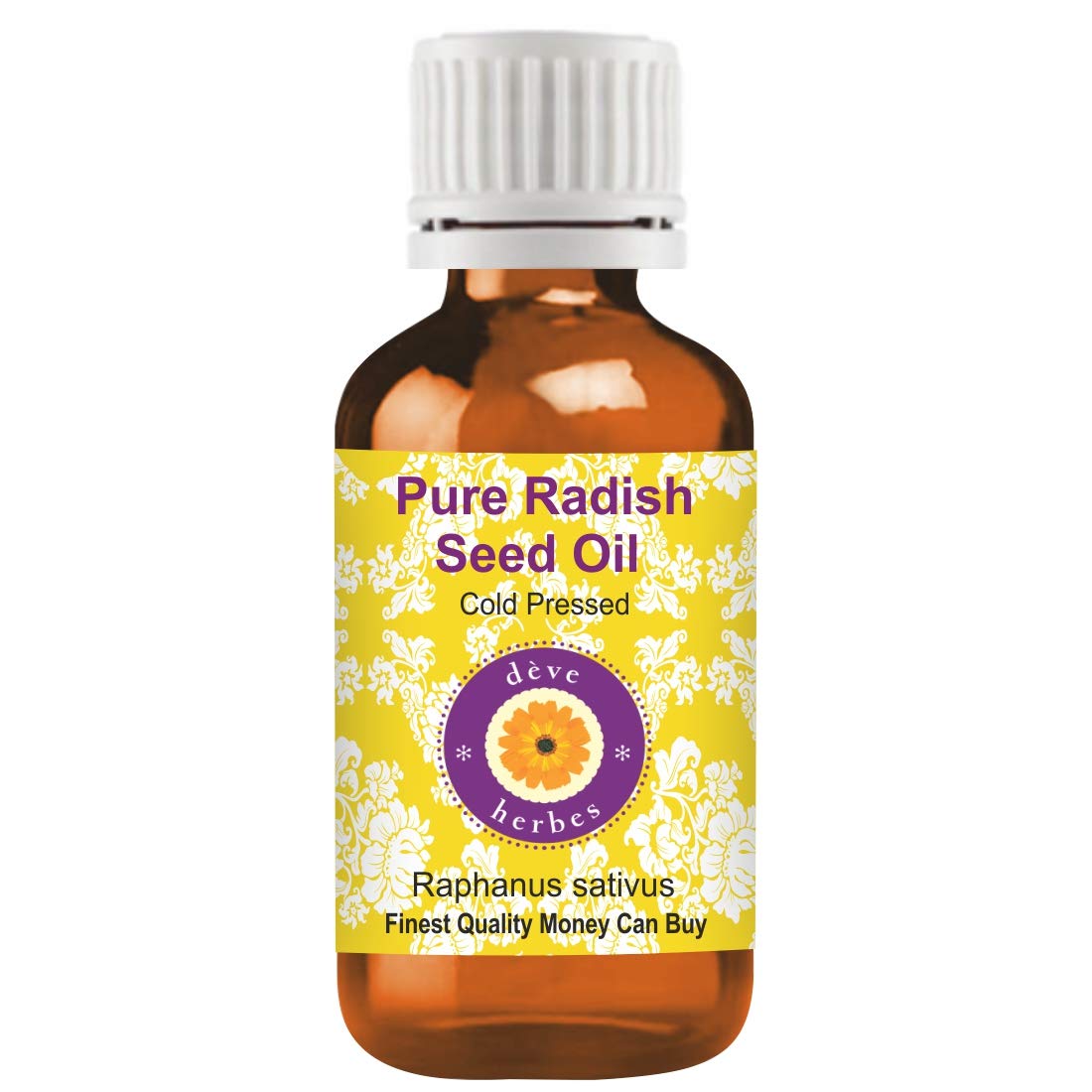 Deve Herbes Radish Seed Oil (Raphanus sativus) | Cold Pressed | Pure | Natural | Undiluted | For Diluting Essential oils | For Skin & Massage | Beauty & Personal Care dève herbes