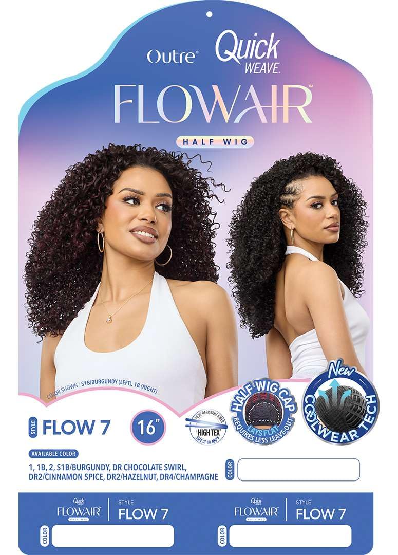 Outre Quick Weave Synthetic Half Wig - Flowair - Flow 7 (DARK BROWN 2)