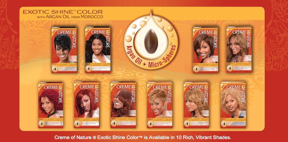 Exotic Shine Hair Color by Creme of Nature, 7.6 Intensive Red, with Argan Oil from Morocco, 1 Application Beauty & Personal Care Creme of Nature