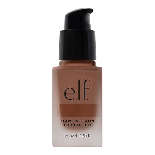 e.l.f. Flawless Satin Foundation, Lightweight & Medium Coverage, Semi-Matte Finish, Vegan , Spice, 0.68 Fl Oz (20mL) Beauty & Personal Care e.l.f.