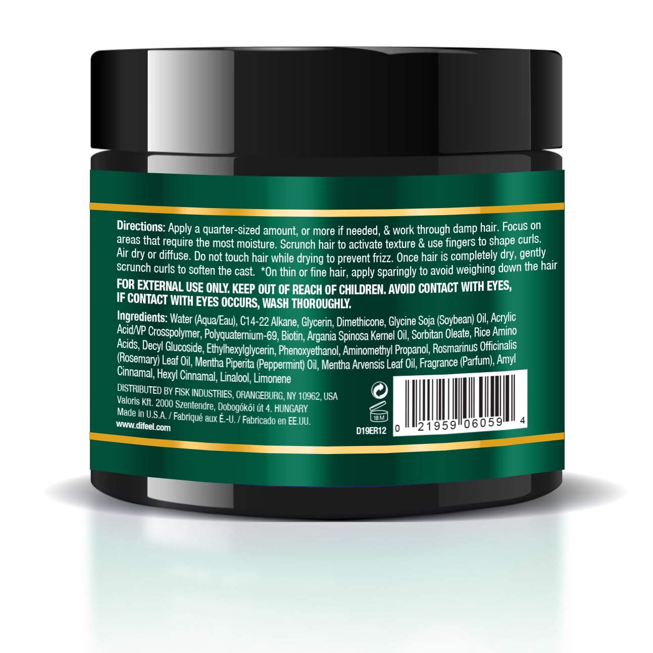 Difeel Rosemary & Mint Styling Soufflé 12 oz. - Nourishing Curl Defining Souffle for Wavy Hair, Curly Hair & Coils Beauty & Personal Care Difeel