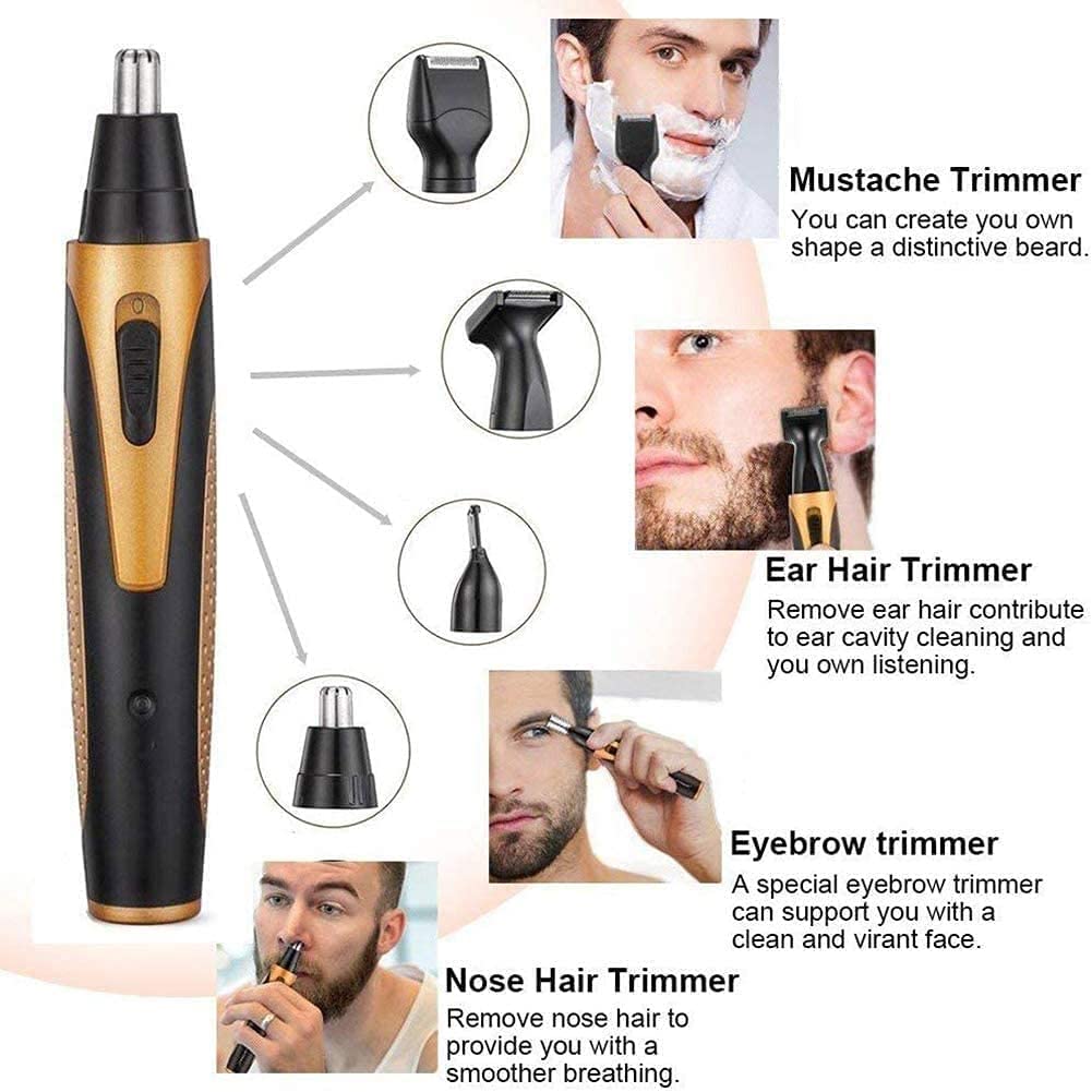 LEONYS 4 in 1 Nose and Ear Hair Trimmer, USB Rechargeable Nose Hair Trimmer for Men and Women, Waterproof, Easy Cleaning, Stainless Steel and Dual Beauty and Personal Care LEONYS