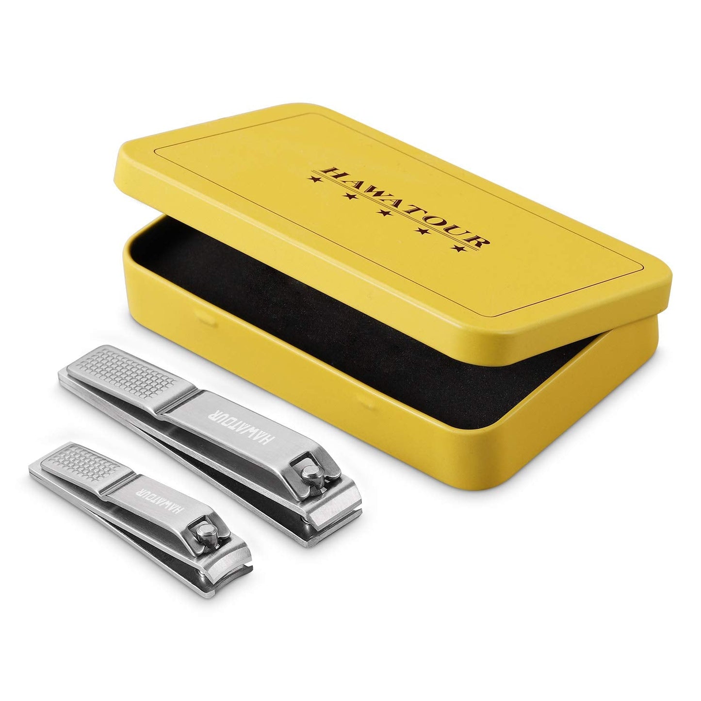 HAWATOUR Nail Clippers Set, Ultra Sharp Sturdy Fingernail and Toenail Clipper Cutters with Visibly Tin Case, Silver Beauty & Personal Care HAWATOUR