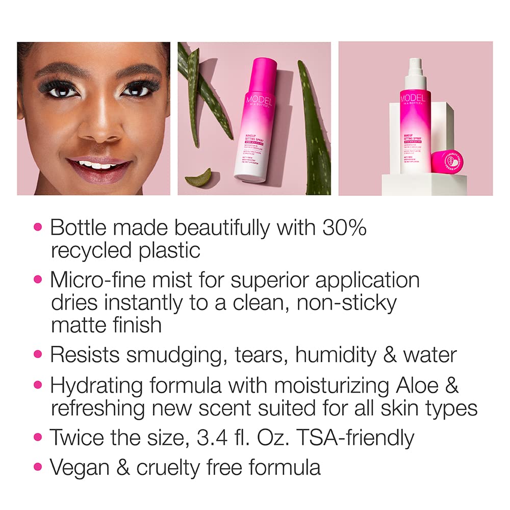 Model in a Bottle, Makeup Primer Original Setting Spray, Smooth, Matte Finish Finishing Spray, All Skin Types, 3.4 oz - 1 Pack Beauty & Personal Care Model in a Bottle