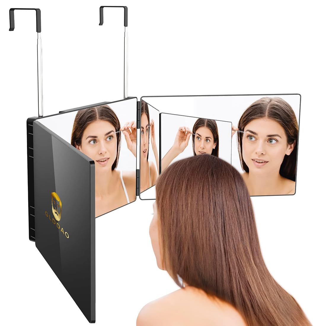 GLDDAO 360 Mirror for Haircuts for Men for Women for Braiding Hair Trifold 3 Way Mirror to See Back of Head Barber Haircut Tool Three Way for Hair Beauty & Personal Care GLDDAO