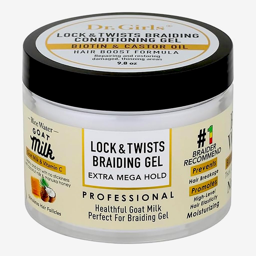 Dr Girls Super Grow Loc & Twists Braiding Conditioning Gel/9.8oz/ Extra Mega Hold (Goat Milk) Beauty & Personal Care R&B Collection