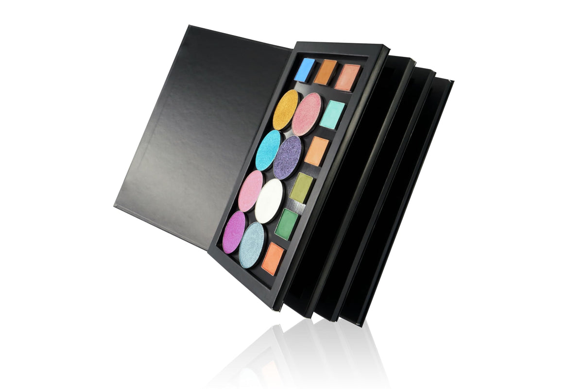 Coosei 4-Layer Book Shaped Magnetic Eyeshadow Palette Empty Makeup Storage Box For Eyeshadow Lipstick Blush Powder extra large big space