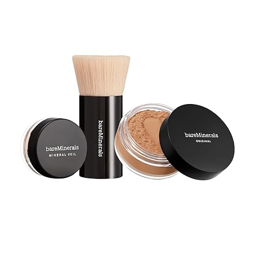 bareMinerals Original Get Started Kit 3-Piece Mineral Makeup Set, Medium Tan, Vegan, Cruelty-Free & Dermatologist-Tested Beauty & Personal Care bareMinerals
