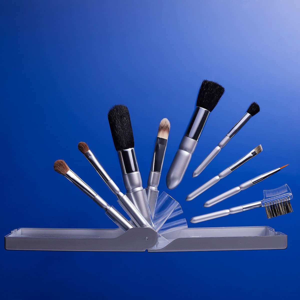 Michael Marcus 9 Piece Makeup Brush Set with Case - Portable & Professional Blending Brushes for Foundation, Powder, Eyeshadow, Eye Contour, Blush Beauty & Personal Care michael marcus