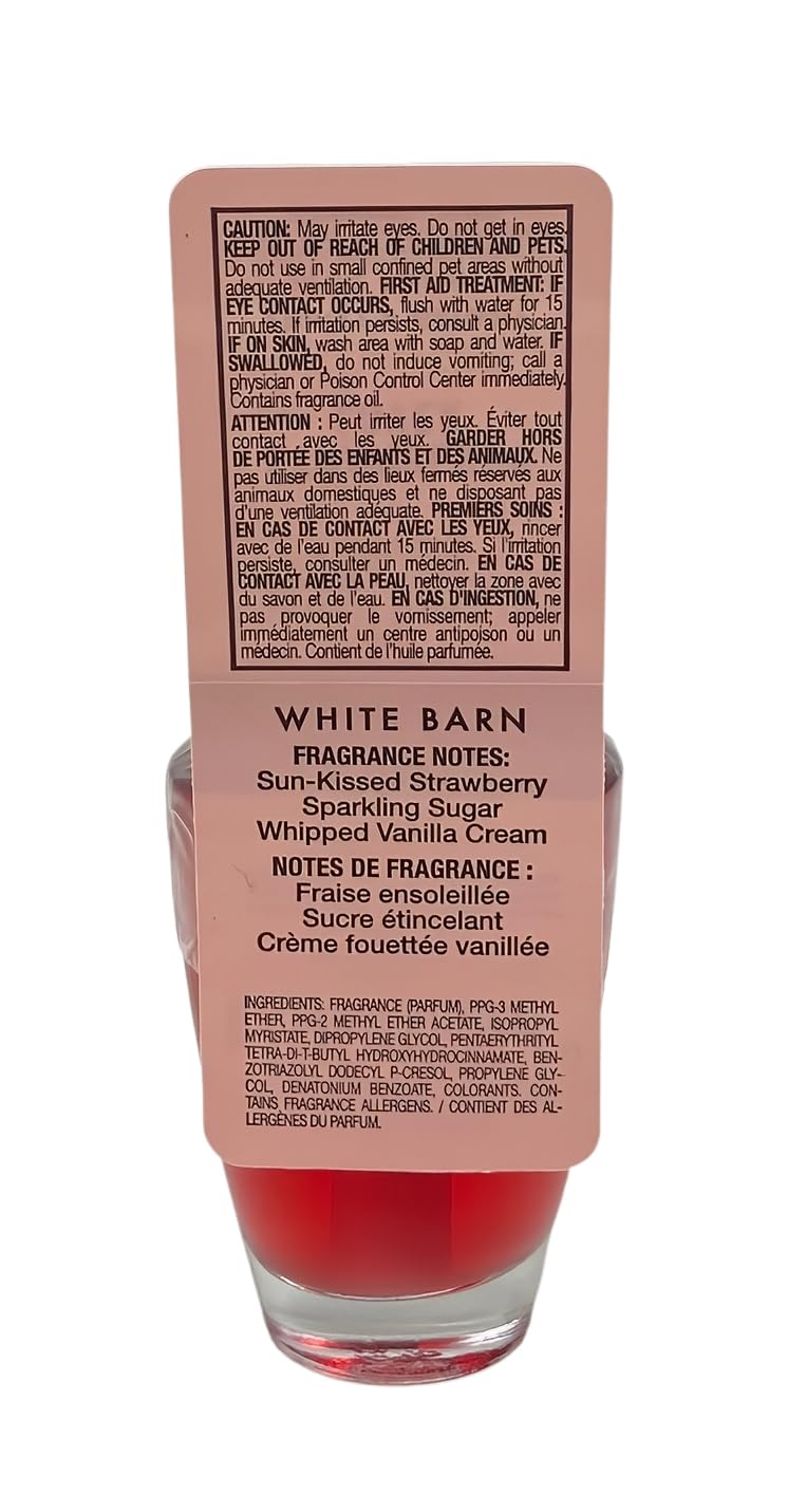Bath & Body Works Strawberry Lover 2 Wallflowers Home Fragrance Refill Bulbs with a Peach Gardenia Sample Soap Beauty & Personal Care Bath & Body Works