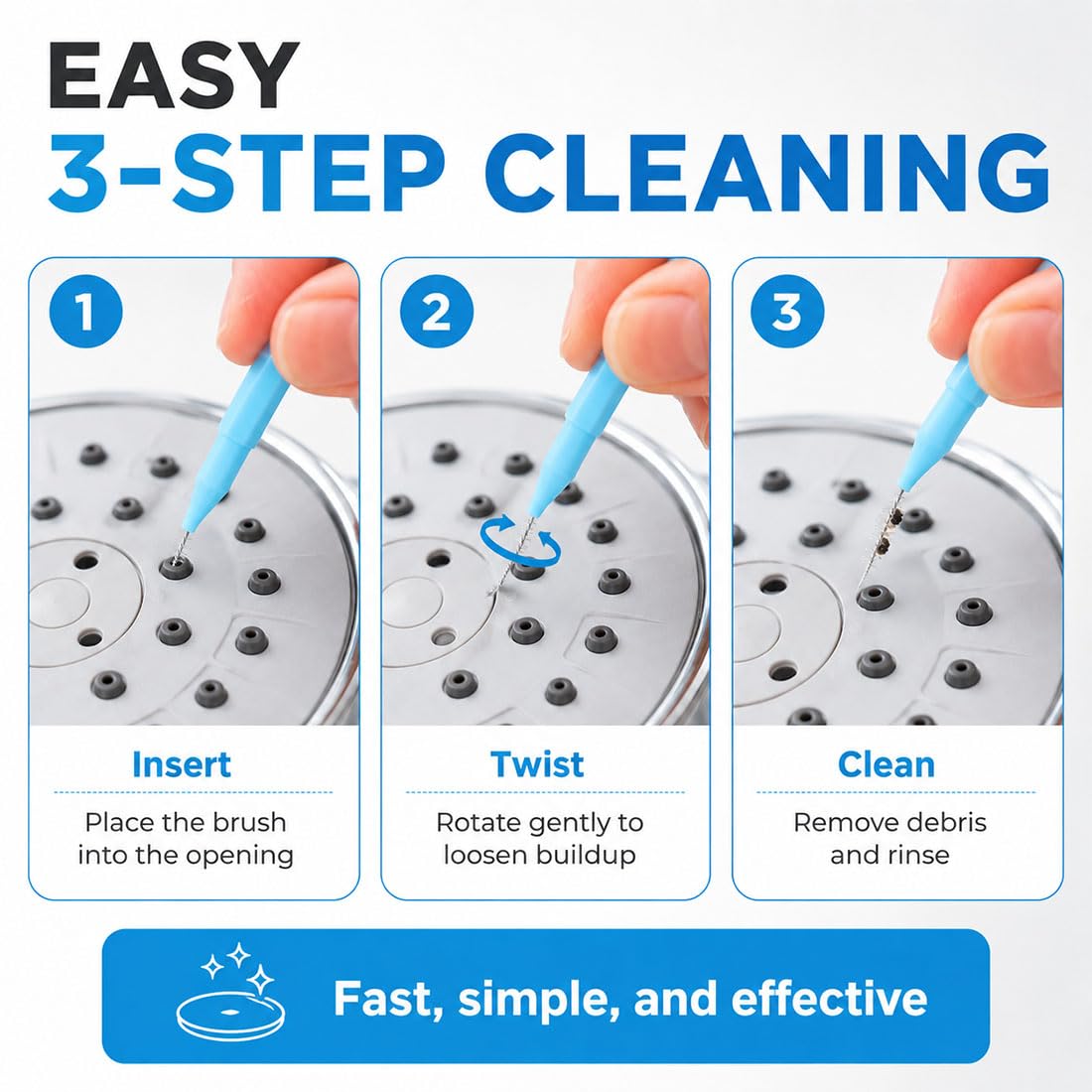 Shower Head Cleaning Brush for Small Holes, Anti-Clogging Showerhead Cleaner Tool, Tiny Crevice Brushes for Unclogging Bathroom Nozzle, Phone Port Beauty and Personal Care Gugliet