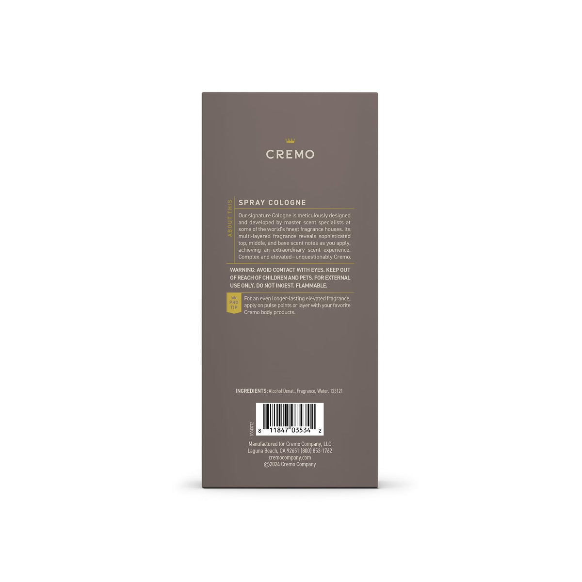 Cremo Cologne For Men - Vintage Suede Mens Cologne Spray, A Combination of White Moss, Rich Amber, and Smooth Suede, Multi-Layered Signature Men's Beauty & Personal Care Cremo