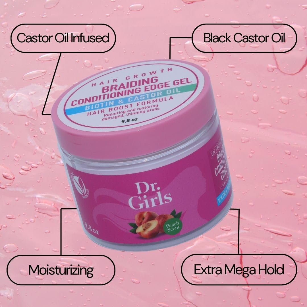 Dr Girls Super Grow Loc & Twists Braiding Conditioning Gel/9.8oz/ Extra Mega Hold (Peach) Beauty & Personal Care R&B Collection
