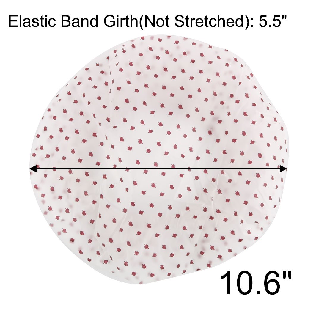 Ruilogod Plastic Leaf Dots Pattern Bathroom Reusable Elastic Water Resistance Shower Hair Cap Hat Burgundy (id: 7be ee0 d37 d5f b5f Beauty and Personal Care Ruilogod