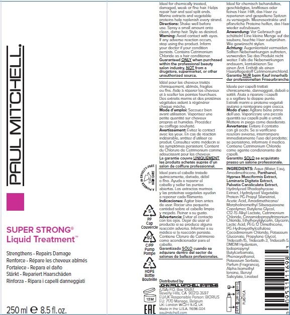 Paul Mitchell Super Strong Liquid Treatment, Strengthens + Repairs Damage, For Damaged Hair, 8.5 fl. oz.
