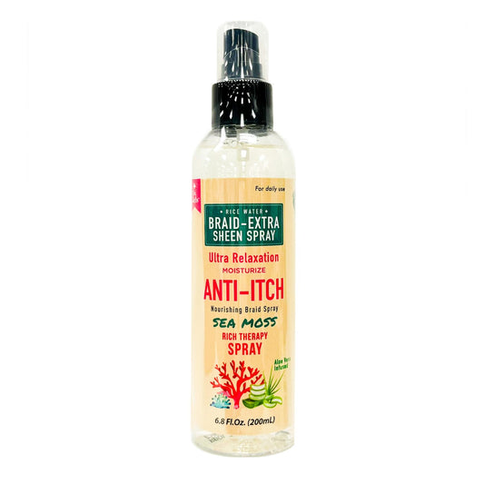 Dr.Girls Ultra Relaxation Anti-Itch Braid Extra Sheen Spray 6.8oz/ 200ml (Sea Moss & Aloe Vera) Beauty & Personal Care Dr.Girls