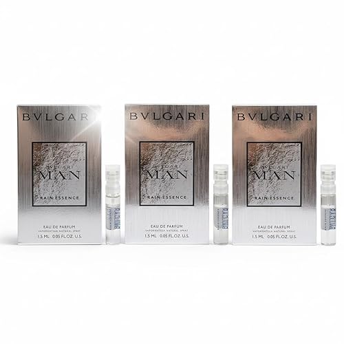 Bvlgari Man Rain Essence EDP Lot of 3 Mini Spray Sample Vials Each 0.05 fl oz/1.5 ml Each Beauty & Personal Care BVLGARI